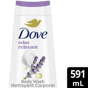 Dove Body Wash Relax Lavender Oil & Chamomile 24hr Moisturizing Skin Cleanser for Lotion-Soft Skin, 591mL