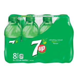 7UP Lemon Lime Soft Drink 8 x355 mL, Bottles, 8x355mL