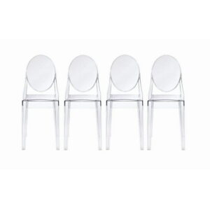 Heavenly Collection Clear Plastic Armless Chair