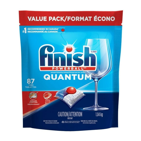 Finish® Quantum® Dishwasher Detergent Pods, No pre sinse needed, For Deep clean & sparkling shine,