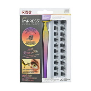 KISS ImPRESS Press-On Falsies Eyelashes, Spiky, 20 Clusters, ImPRESS Press-On