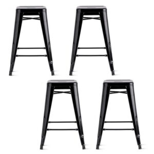 Heavenly Collection Black Metal Bar Stool