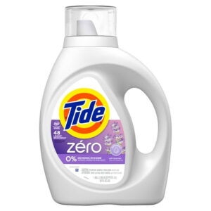 Tide Zero Liquid Laundry Detergent, Soft Lavender Scent, CleanScent Technology, 1.86L