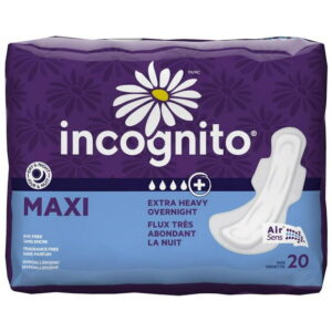 Incognito Maxi Extra Heavy Overnight, Incognito Maxi Overnight Unscented 20un