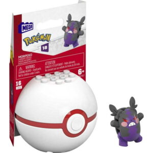MEGA Pokémon Morpeko Building Toy Kit, Poseable Action Figure with Poké Ball - 16 Pieces