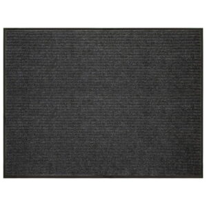 3 ft. x 4 ft. Platinum Needlepunch Charcoal Doormat with Vinyl Backing, Backing grips surfaces to minimize slippage.