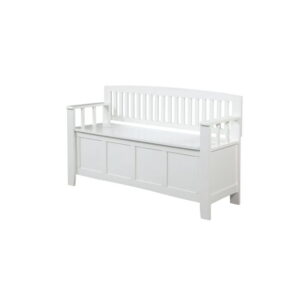 Flora White Storage Bench