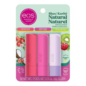 eos Coconut Milk, Honey Apple, Raspberry Kiwi Splash Lip Balm Sticks, 3 pack, 12 g