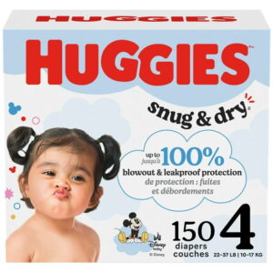 HUGGIES Snug & Dry Baby Diapers, Mega Colossal Pack, Sizes 1-8 | 208-80 Count, Sizes 1-8 | 208-80 Count