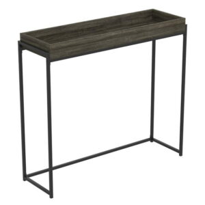 Safdie & Co. Console Table 35L Dark Grey Sunken Tray