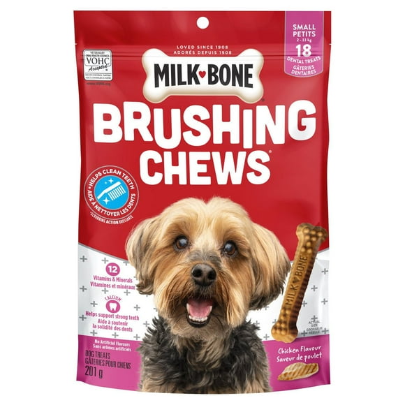 Milk-Bone Brushing Chews Dental Dog Treats for Small Dogs, 201g-535g (18-48 Treats)