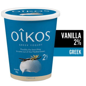 Oikos Greek Yogurt, Vanilla, Blended, 2% M.F., 750 g