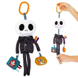 Kids Preferred Disney Baby Nightmare Before Christmas Jack Skellington On The Go Activity Toy with Teether, On The Go Clip, Bell Chime, and Pull Through Arms
