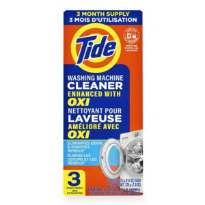 Tide Washing Machine Cleaner with Oxi Powder, Odor Eliminator and Washer Residue Remover, 3 Count, Superior residue removal