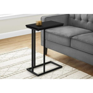 Monarch Specialties Accent Table, C-shaped, End, Side, Snack, Living Room, Bedroom, Metal, Laminate, Black, Contemporary, Modern