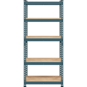 Fullfurnique 59" Height 5 Tier Metal Boltless Storage Shelf with Anti-Skid Rubber Pads, Neptune Blue