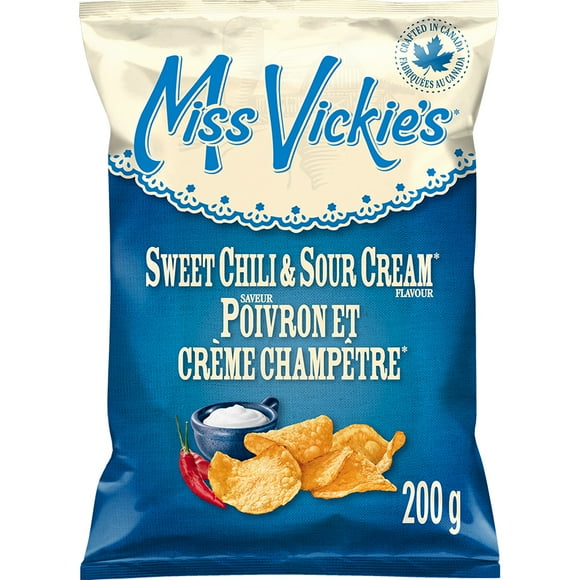 Miss Vickie's Sweet Chili & Sour Cream flavour Kettle Cooked Potato Chips, 200 g.