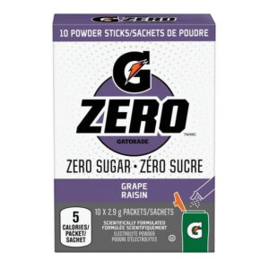 Gatorade Zero Sugar Grape Electorlyte Powder 10 x 2.9g, Packets, 10 x 2.9 g