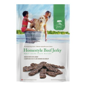Caledon Farms All Natural Gently Baked Homestyle Beef Jerky Dog Treats 220g, CALEDON FARMS HOMESTYLE BEEF JERKY
