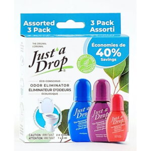 Just a Drop Toilet Odour Eliminator, 36 ml / 1.2 fl. oz., Pre-Poop Toilet Drops, Assorted 3 Pack, Assorted Scents, Up to 1000 uses