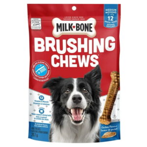 Milk-Bone Brushing Chews Dental Dog Treats for Medium Dogs, 227g-1kg (12-45 Treats)