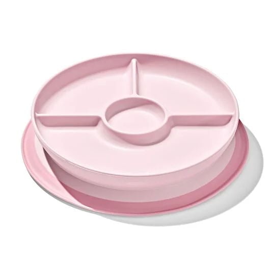 Oxo Tot Stick & Stay Suction Divided Plate - Blossom - 6 months +