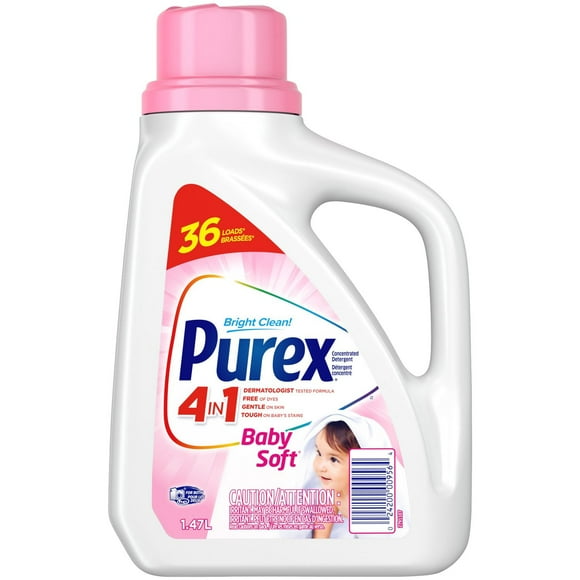 Purex 4 in 1 Hypoallergenic Concentrated Liquid Laundry Detergent, Baby Soft, 1.47 Litres, 36 loads, 1.47 Litres, 36 Loads