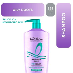 L'Oréal Paris Hyaluron Pure Purifying Shampoo 828 ml, Oily Roots & Dehydrated Hair