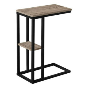 Monarch Specialties Accent Table, C-shaped, End, Side, Snack, Living Room, Bedroom, Metal, Laminate, Brown, Black, Contemporary, Modern