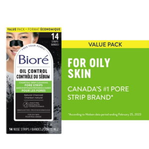 Bioré Deep Cleansing Charcoal Pore Strips Value Pack for Instant Pore Unclogging and Blackhead Removal, 8ct (Made in Japan), Dermatologist Tested | 14 ct