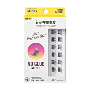 KISS imPRESS - Press-On Falsies, Just Press-On&Go, Classy Natural, 12 Clusters., ust Press-On&Go, Classy Natural