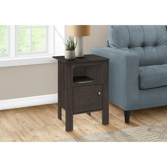 Monarch Specialties Accent Table, Side, End, Nightstand, Lamp, Storage, Living Room, Bedroom, Brown Laminate, Transitional
