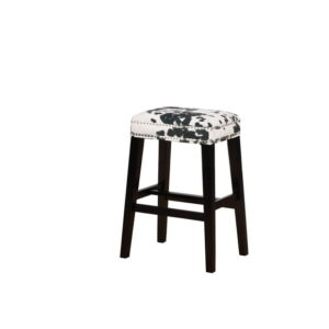 Carter Black Cow Print Bar Stool