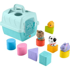 Fisher-Price FP Pets Sort & Stow Pet Carrier Baby & Toddler Shape Sorting Toy, 8 Blocks, Ages 6M+