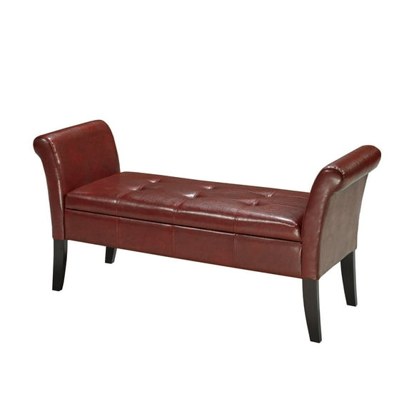 Aahana Hallway Bench with Storage, Red