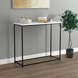Safdie & Co. Console Table Marble Black Metal