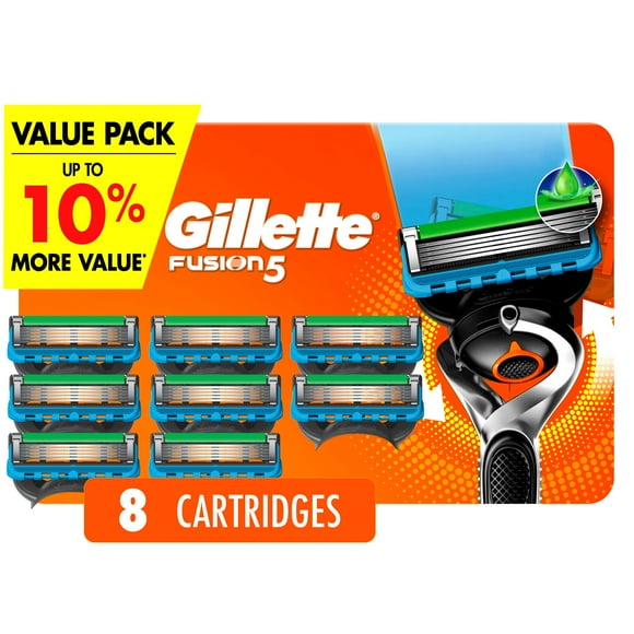 Gillette Fusion5 ProGlide Razor Refills for Men, 8 Razor Cartridges for FlexBall Razor Handle, 5-Blade Razor Blades, Precision Trimmer for Men, 8CT