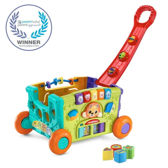 VTech Sort & Discover Activity Wagon - 4 Sides of Play - Baby and Toddler Toy - English Version, 12-36 Months