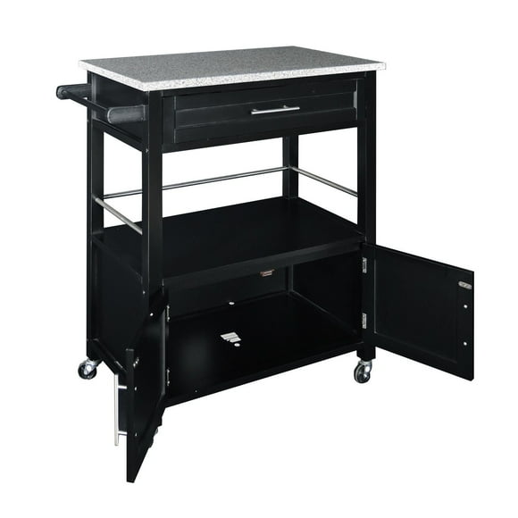 Alders Black Kitchen Cart
