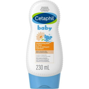 Cetaphil Baby Moisturizing Bath and Wash with Organic Calendula | Soothes Sensitive, Dry Skin | 230ml, Paraben Free