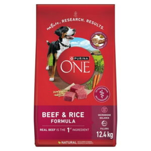 Purina ONE Microbiome Balance Beef & Rice Formula, Dry Dog Food, 1.72-12.4 kg