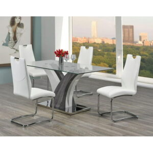 Alexis 5-Piece Dining Set, White