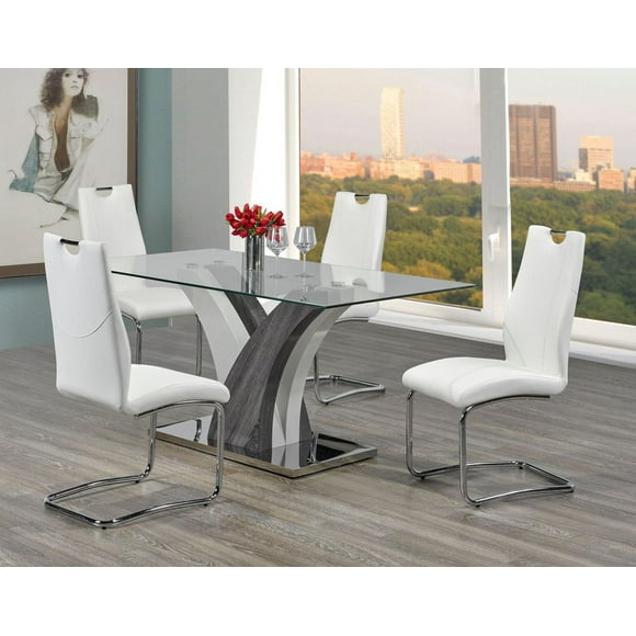 Alexis 5-Piece Dining Set, White