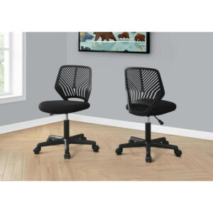 Monarch Specialties Office Chair, Adjustable Height, Swivel, Ergonomic, Computer Desk, Work, Juvenile, Metal, Fabric, Black, Contemporary, Modern