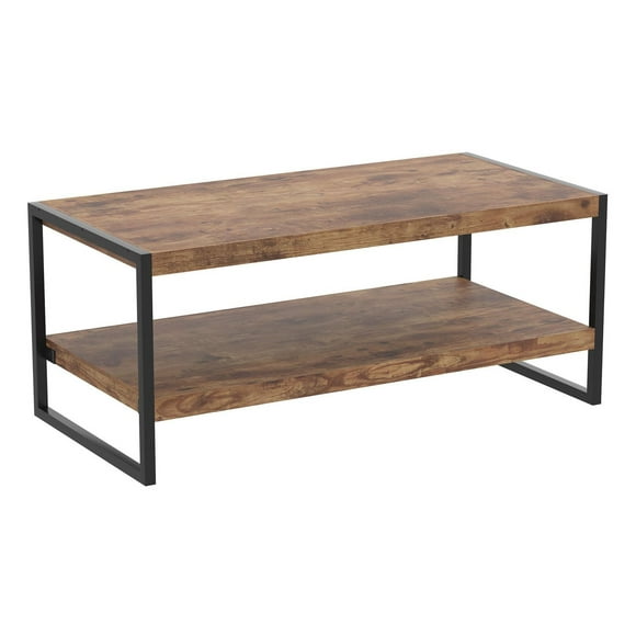 Safdie & Co. Coffee Table 47.25L Brown Reclaimed Wood Black Metal