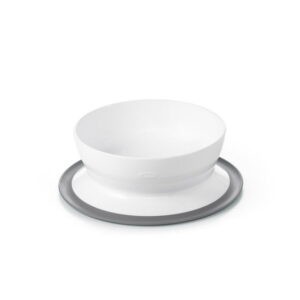 OXO Tot - Stick & Stay Suction Bowl - Silicone Base That Sticks Surfaces - Baby Feeding from 6 Months and Up - Gray