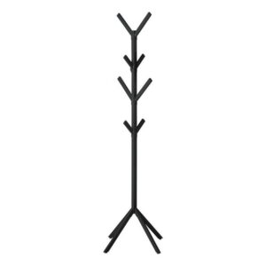 Monarch Specialties Coat Rack, Hall Tree, Free Standing, 8 Hooks, Entryway, 70"h, Bedroom, Metal, Black, Contemporary, Modern
