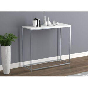 Safdie & Co. Console Table 31L White Silver Metal