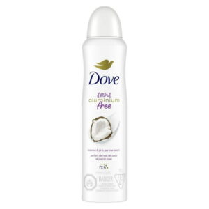 Dove Aluminum Free Deodorant Spray for Women with 1/4 Moisturizers Coconut & Pink Jasmine Scent for Soft, Comfortable Skin, 113g