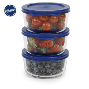 6pc Rd Glass Round Food Storage 3 x 472ml, 6pc RD GLASS 3 X 472ML